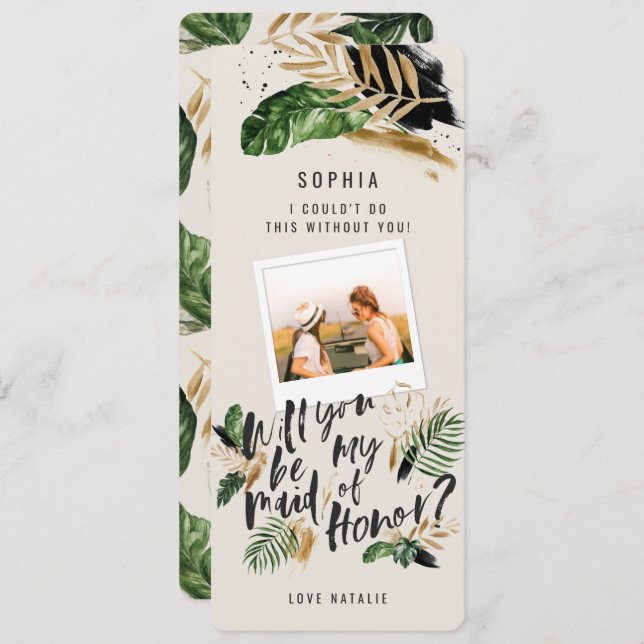 Abstracte tropische meid van Honor foto (Voorkant / Achterkant)