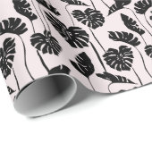 Abstracte tropische Monstera palmkunst Cadeaupapier (Rol Hoek)