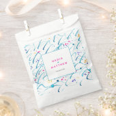 Abstracte tropische ondiepe golven roze aqua bruil bedankzakje (Geknipt)