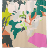 Abstracte Tropische Orchideeën Modern Home Douchegordijn (Voorkant)