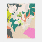 Abstracte Tropische Orchideeën Modern Home Fleece Deken (Voorkant)