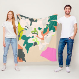 Abstracte Tropische Orchideeën Modern Huis  Fleece Deken