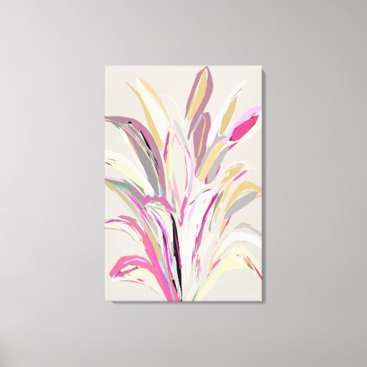 Abstracte tropische Plant Vector Art Style Canvas Afdruk (Voorkant)