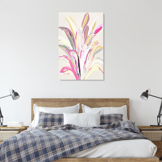 Abstracte tropische Plant Vector Art Style Canvas Afdruk (Insitu (Slaapkamer))