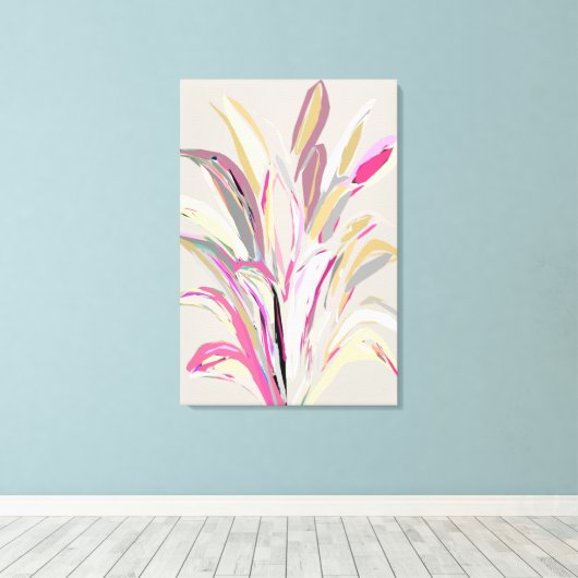 Abstracte tropische Plant Vector Art Style Canvas Afdruk (Insitu (Houten vloer))