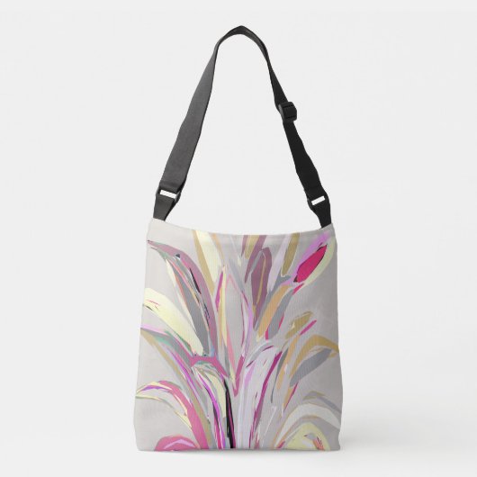 Abstracte tropische Plant Vector Art Style Crossbody Tas (Voorkant)
