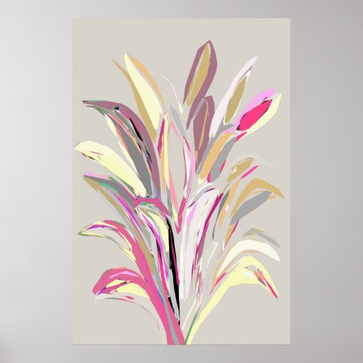 Abstracte tropische Plant Vector Art Style Poster (Voorkant)