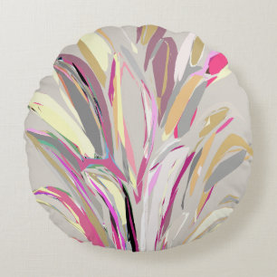 Abstracte tropische Plant Vector Art Style Rond Kussen