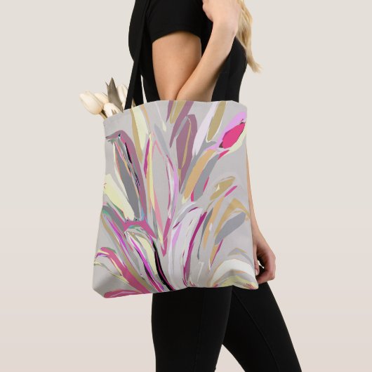 Abstracte tropische Plant Vector Art Style Tote Bag (Dichtbij)