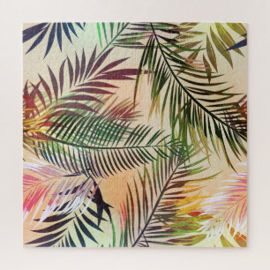 Abstracte tropische Planten:  illustratie Legpuzzel