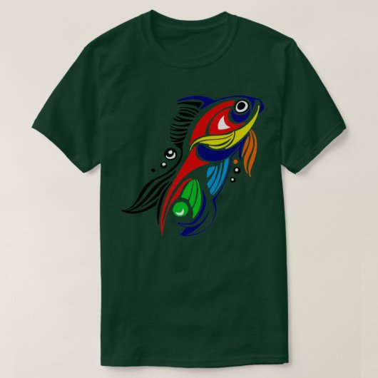 Abstracte tropische vissen t-shirt (Design voorkant)