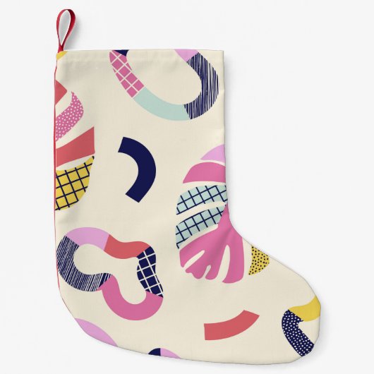 Abstracte tropische vormen naadloos patroon, backg kleine kerstsok (Voorkant)