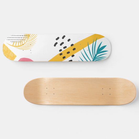 Abstracte tropische vormen persoonlijk skateboard (Horizontaal)