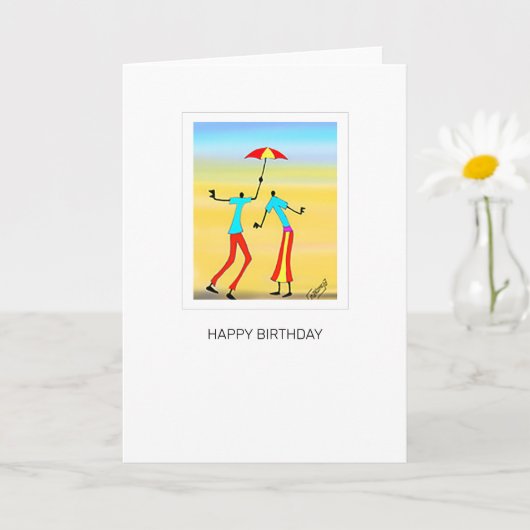 Abstracte, tropische zomerverjaardag kaart (Kleine Plant)