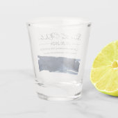 Abstracte trouwkaarten 'Save the Date' | Blauw Shot Glas (Achterkant)