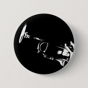 Abstracte Trumpet Button Badge
