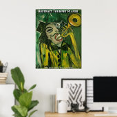 Abstracte Trumpet Player Poster (Thuiskantoor)