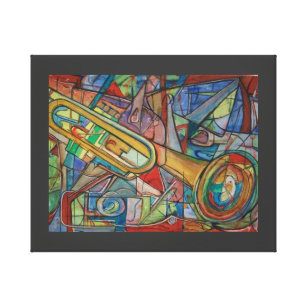 Abstracte Trumpet Stretched Canvas Afdrukken door 
