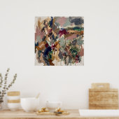 Abstracte Tuin Bloemen Poster (Keuken)