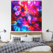 Abstracte tuinbloei canvas afdruk (Insitu (Slaapkamer))
