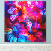 Abstracte tuinbloei canvas afdruk (Insitu (Houten vloer))