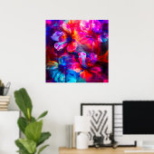 Abstracte tuinbloei poster (Thuiskantoor)