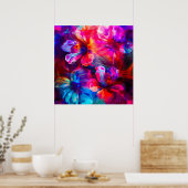 Abstracte tuinbloei poster (Keuken)