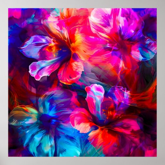Abstracte tuinbloei poster (Voorkant)