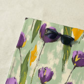 Abstracte Tulp Bloeit Op Mint Groene Achtergrond Strandlaken (In situ)