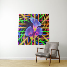 Abstracte Tulp Kleurrijke Mystieke Kunst Wandkleed