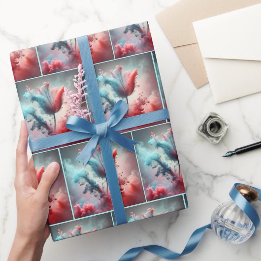 Abstracte tulp met rokerige wolken cadeaupapier (Geschenken)