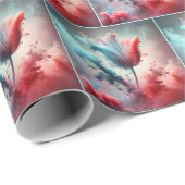 Abstracte tulp met rokerige wolken cadeaupapier (Rol Hoek)