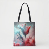 Abstracte tulp met rokerige wolken tote bag (Voorkant)