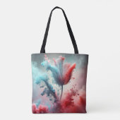 Abstracte tulp met rokerige wolken tote bag (Achterkant)