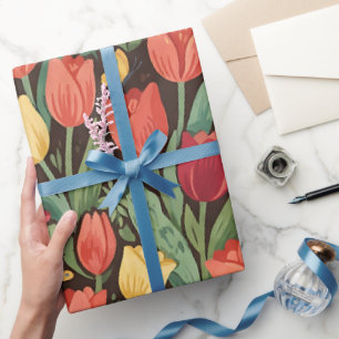 Abstracte Tulp Vlinders Inpakpapier