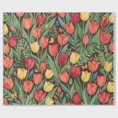 Abstracte Tulp Vlinders Inpakpapier (Vlak)