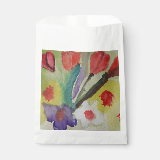 Abstracte Tulpen en lentbloemen Bedankzakje (Voorkant)