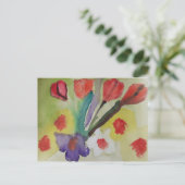 Abstracte Tulpen en lentbloemen Briefkaart (Staand voorkant)
