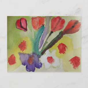Abstracte Tulpen en lentbloemen Briefkaart