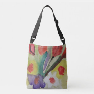 Abstracte Tulpen en lentbloemen Crossbody Tas