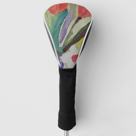 Abstracte Tulpen en lentbloemen Golfheadcover (Voorkant)