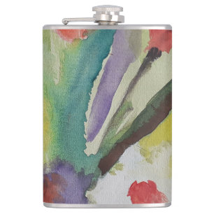 Abstracte Tulpen en lentbloemen Heupfles