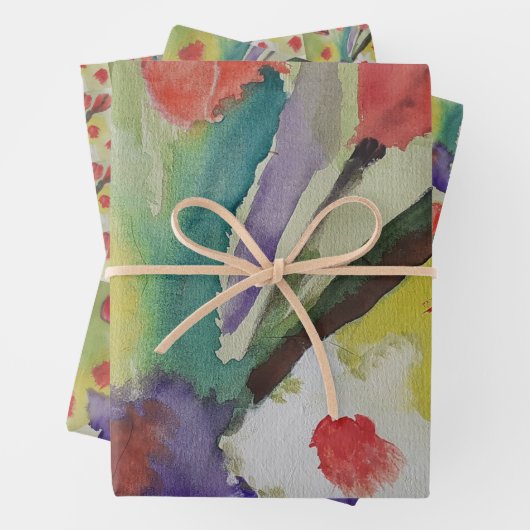 Abstracte Tulpen en lentbloemen Inpakpapier Vel (In situ)