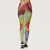Abstracte Tulpen en lentbloemen Leggings (Achterkant)