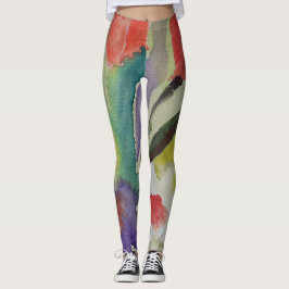 Abstracte Tulpen en lentbloemen Leggings