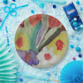 Abstracte Tulpen en lentbloemen Papieren Bordje (Feest)