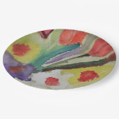 Abstracte Tulpen en lentbloemen Papieren Bordje (Gekanteld)