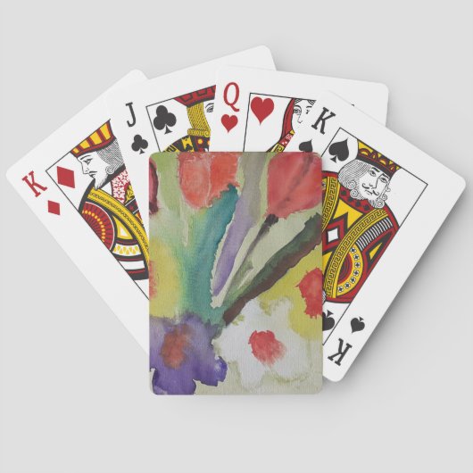 Abstracte Tulpen en lentbloemen Pokerkaarten (Achterkant)