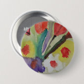 Abstracte Tulpen en lentbloemen Ronde Button 7,6 Cm (Voorkant /achterkant)