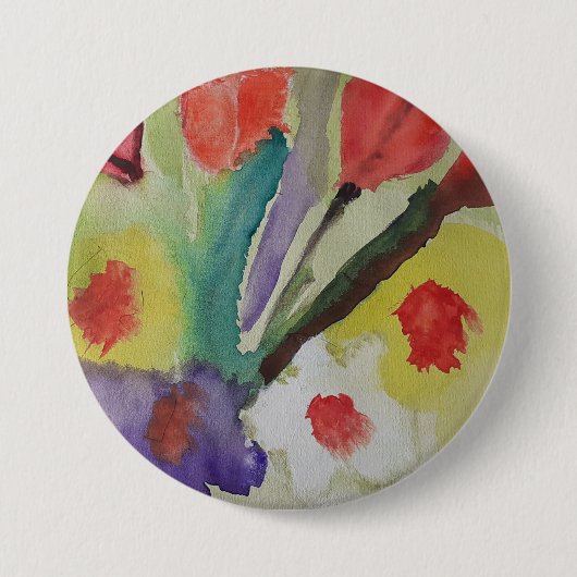 Abstracte Tulpen en lentbloemen Ronde Button 7,6 Cm (Voorkant)